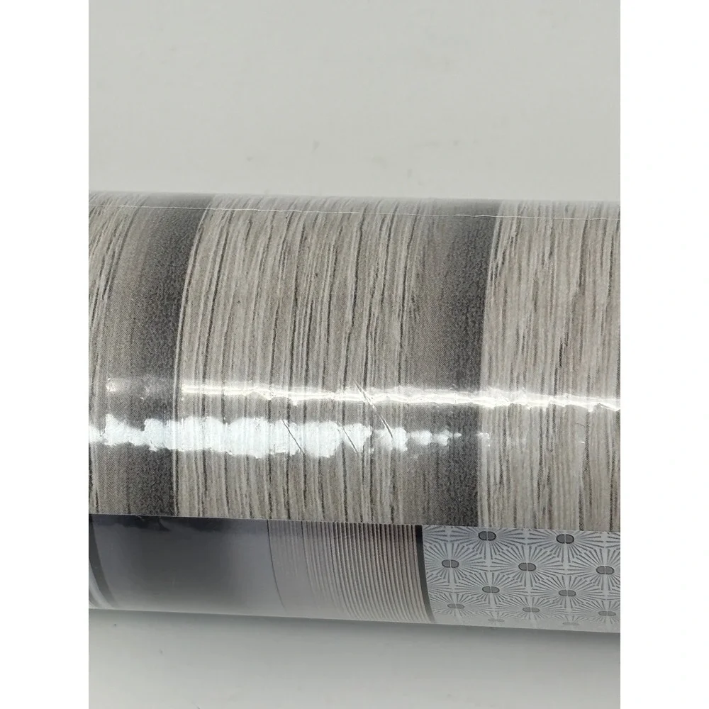 LKMILET Peel and Stick Wallpaper Wood Grain Brown Grey 15.7x393.7 NEW